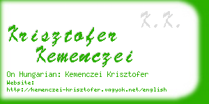 krisztofer kemenczei business card